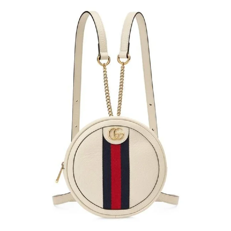 Gucci tote bags for women with a water - resistant coatingGucci Women Ophidia Mini Zaino White Leather Backpack