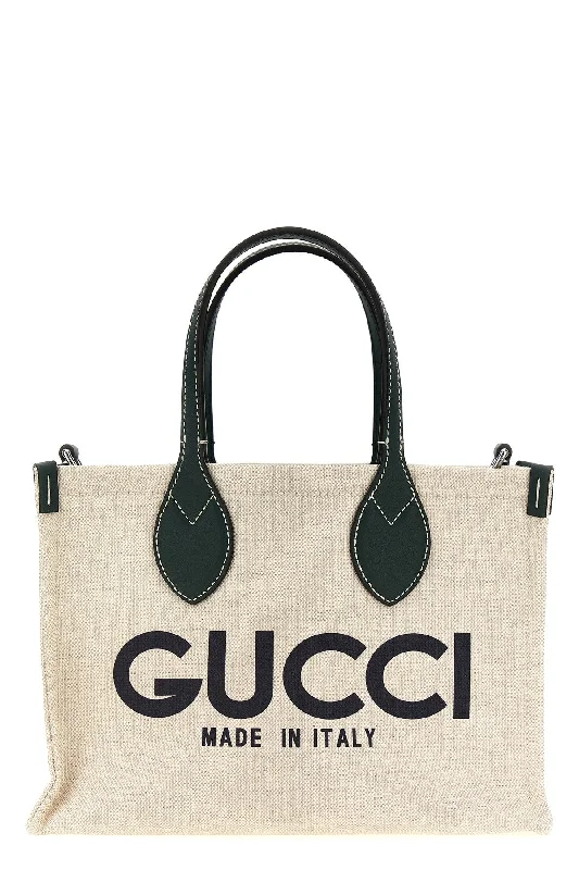 Women Gucci bags with a front - flap pocket for quick - access itemsGucci Women Mini Logo Shopping Bag