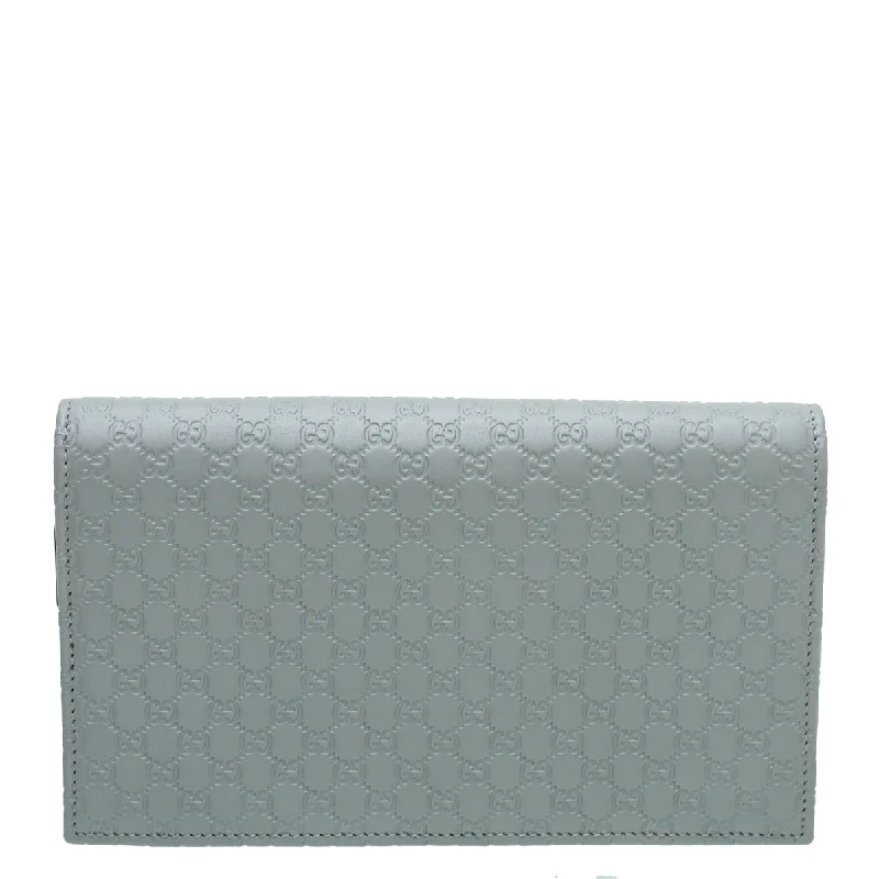 Women Gucci bags with a magnetic snap closure for easy accessGucci Grey Microguccissima Wallet On Strap