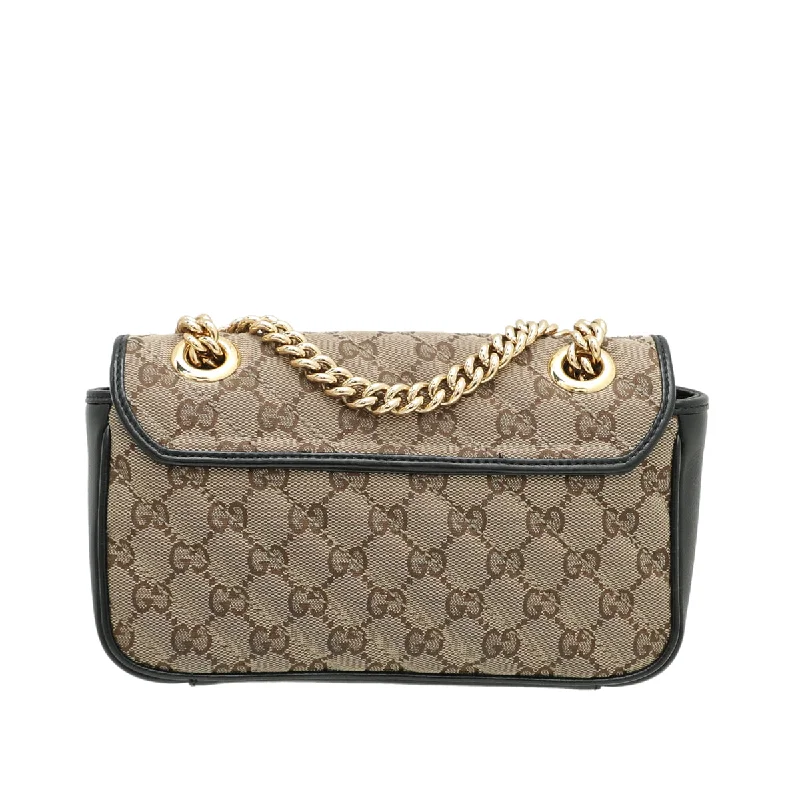 Women Gucci bags with a detachable mirror insideGucci Bicolor GG Marmont Bag