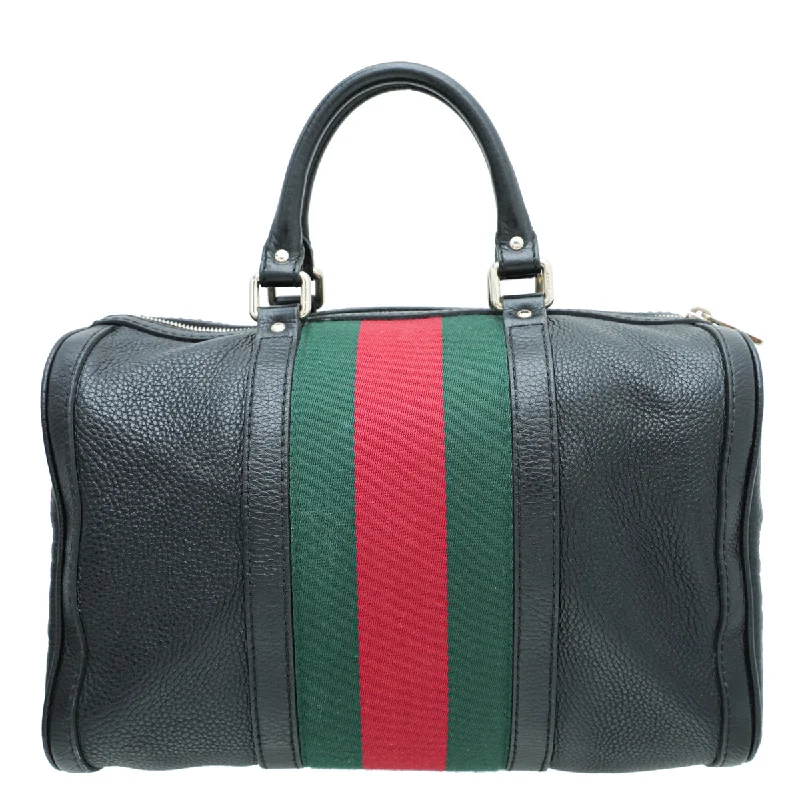 Women Gucci crossbody bags in a bold red colorGucci Black Web Boston Bag