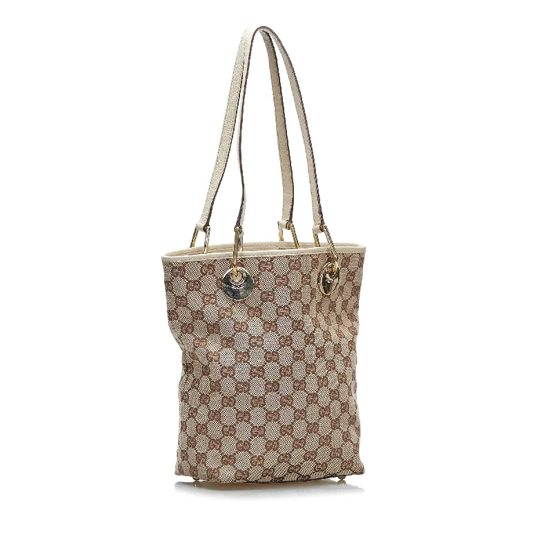 Gucci tote bags for women with a double - handle designGucci Small GG Canvas Eclipse (SHG-oNIvZC)