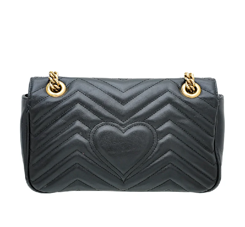 Women Gucci bags with a detachable mobile phone holderGucci Black GG Marmont Matelasse Small Bag