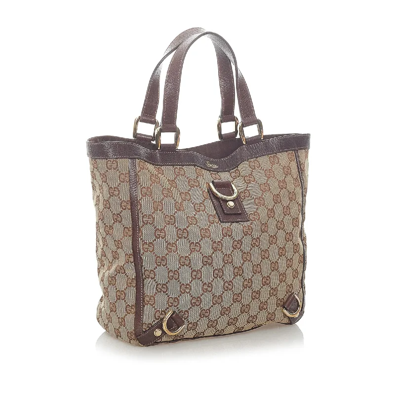 Women Gucci bags with interlocking G hardware for a classic lookGucci GG Canvas Abbey D-Ring Tote Bag (33380)