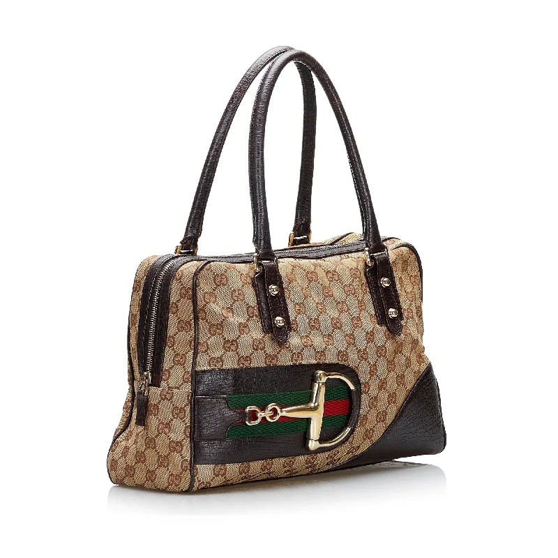 Gucci handbags for women with a back - zip pocketGucci GG Canvas Hasler Handbag (SHG-kbVyMT)