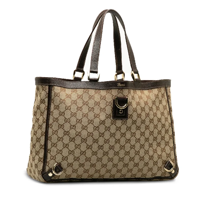 Women Gucci Sylvie bags featuring the signature web stripeGucci GG Canvas Abbey D-Ring Tote Bag (1V10IL)