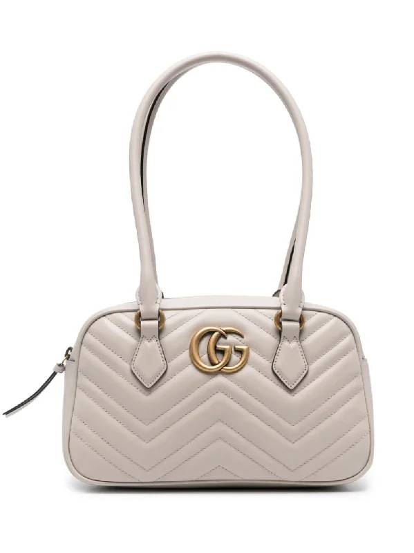 Women Gucci bags with a snap - button closure and a decorative charmGucci Women Gg Marmont Leather Shoulder Bag