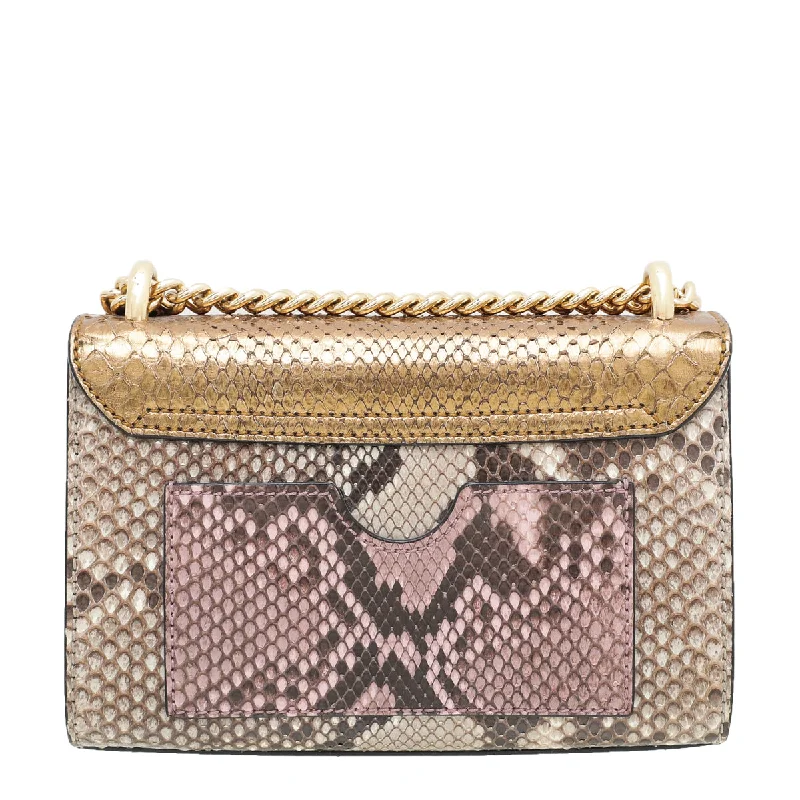 Gucci Marmont bags for women with quilted leather exteriorsGucci Bicolor Python Padlock Small Bag