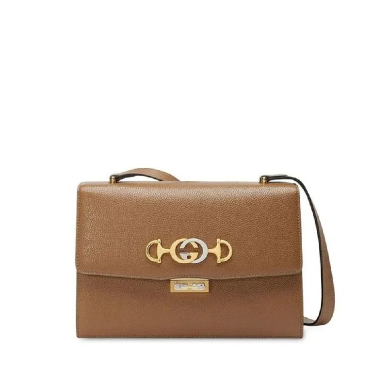 Ladies Gucci Dionysus bags with a chain - link shoulder strapGucci Women Zumi Small Brown Textured Leather Shoulder Bag