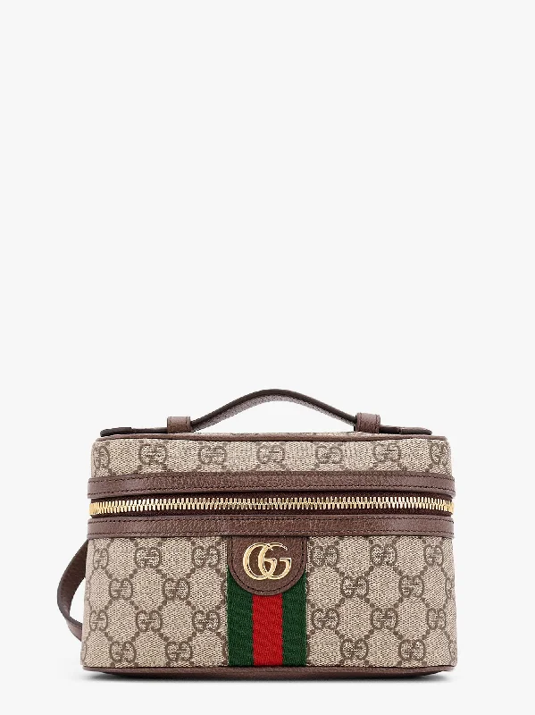 Women Gucci bags with a chain - link trim and a leather bodyGucci Women Gucci Beige Shoulder Bags