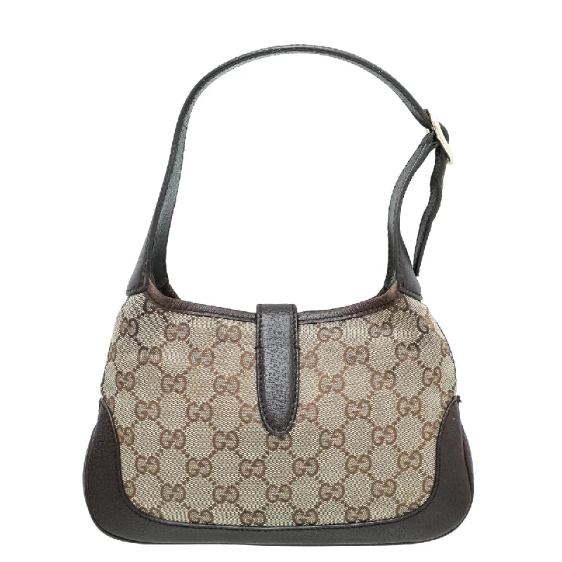 Women Gucci bags with a chain - link trim and a leather bodyGucci Bicolor Jackie Mini Hobo Bag