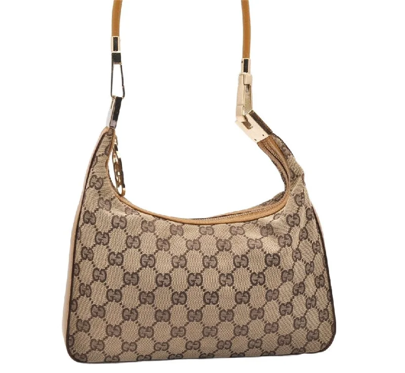 Gucci Marmont bags for women with quilted leather exteriorsAuthentic GUCCI Shoulder Hand Bag Purse GG Canvas Leather 0013812 Brown 3712K