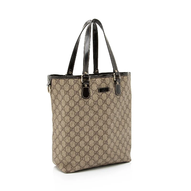 Women Gucci Sylvie bags with a detachable ribbon detailGucci GG Supreme N/S Tote (SHF-23804)