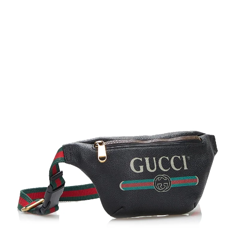 Women Gucci Sylvie bags with a detachable ribbon detailGucci Logo Leather Belt Bag (SHG-37503)