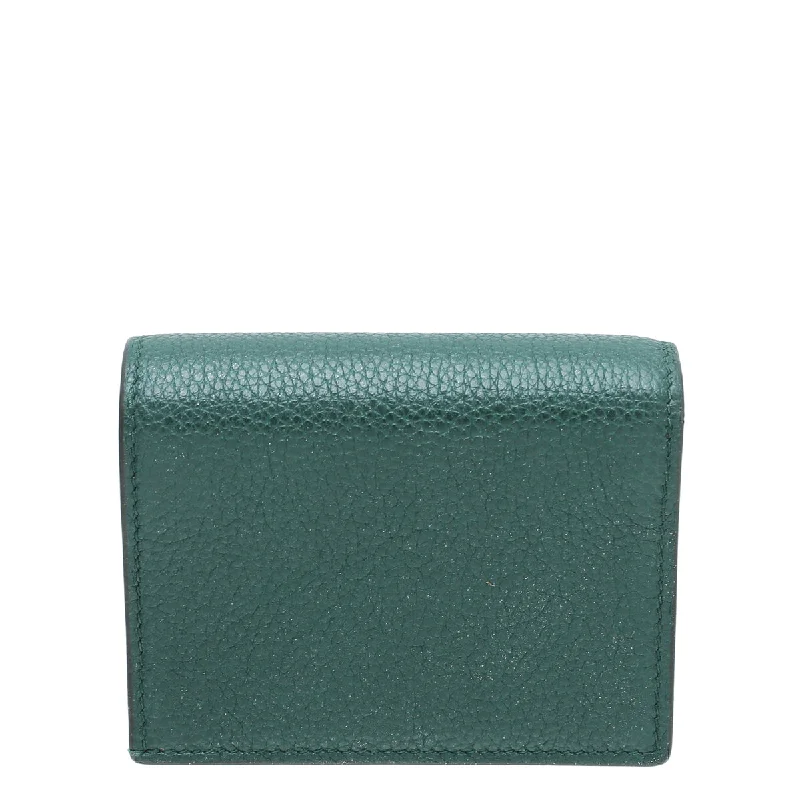 Women Gucci bags with a detachable mobile phone holderGucci Forest Green Zumi Chain Card Case Wallet