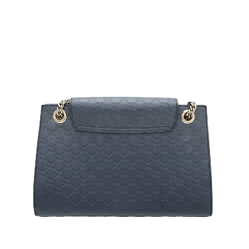 Women Gucci bags with a zippered interior pocketGucci Blue Guccissima Emily Bag