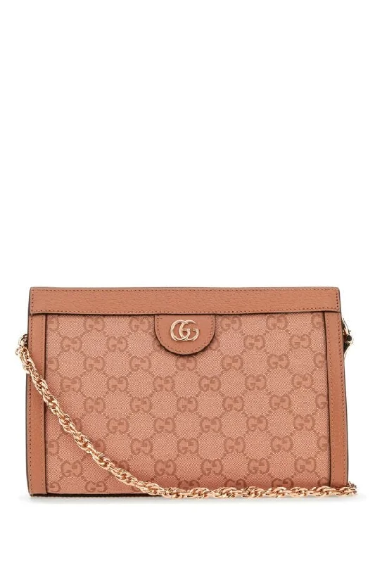 Gucci handbags for women with a beaded trimGucci Women Pink Gg Supreme Fabric And Leather Small Ophidia Shoulder Bag