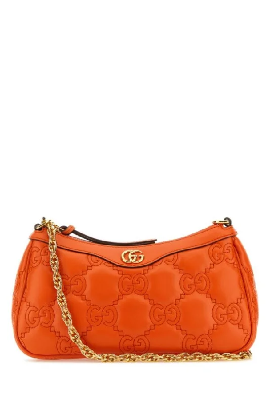 Gucci handbags for women with a back - zip pocketGucci Women Orange Leather Handbag