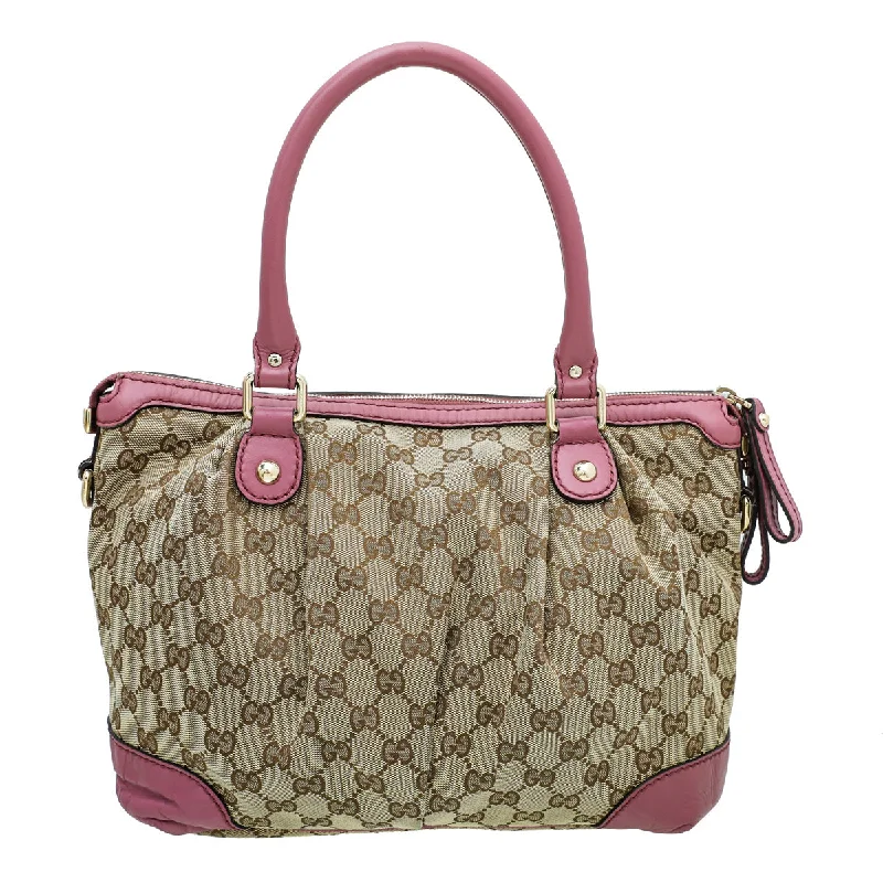 Gucci Marmont bags for women with gold - toned hardwareGucci Bicolor Monogram Sukey Top Handle Bag