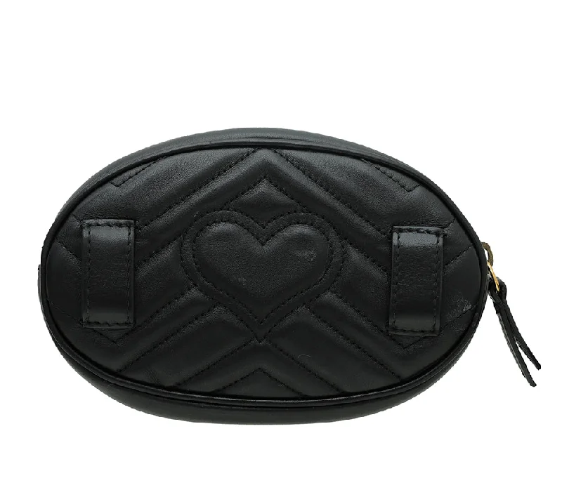 Gucci tote bags for women with a printed Gucci logoGucci Black GG Marmont Mini Belt Bag