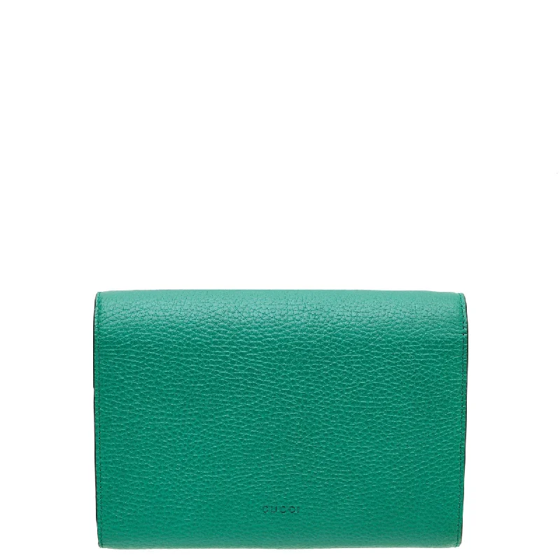 Women Gucci bags with a detachable mirror insideGucci Green Crystal Dionysus Mini Chain Bag