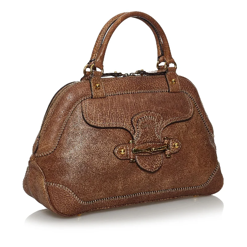 Women Gucci bags with a detachable mirror insideGucci New Pelham Leather Handbag (SHG-37217)