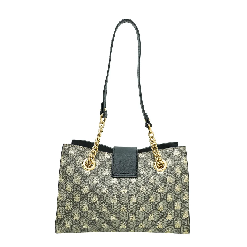 Medium - sized Women Gucci handbags for everyday useGucci Bicolor Padlock Bee Small Tote Bag