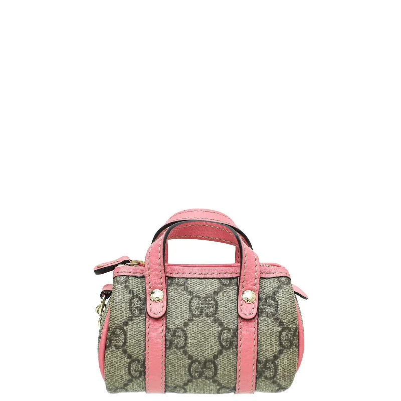 Gucci backpacks for women with a hidden back pocketGucci Bicolor GG Supreme Boston Bag Charm