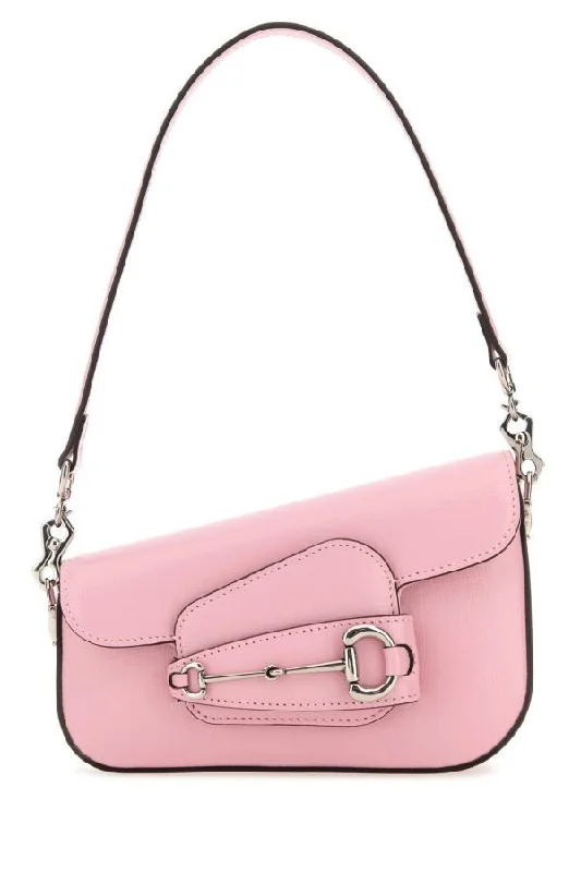 Women Gucci bags with a zippered interior pocketGucci Women Pink Leather Mini Gucci Horsebit 1955 Handbag