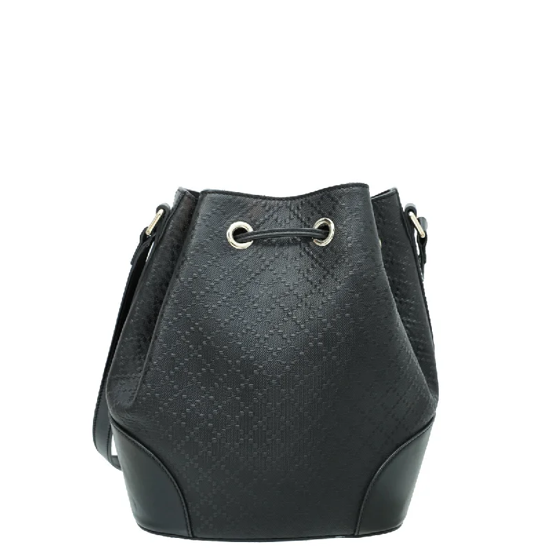 Small - sized Women Gucci shoulder bags for evening outingsGucci Black Bright Diamante Medium Bucket Bag