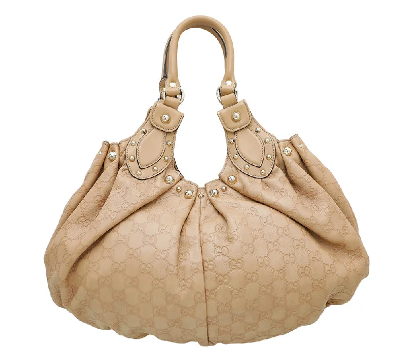 Medium - sized Women Gucci handbags for everyday useGucci Beige GG Guccissima Studded Pelham Bag