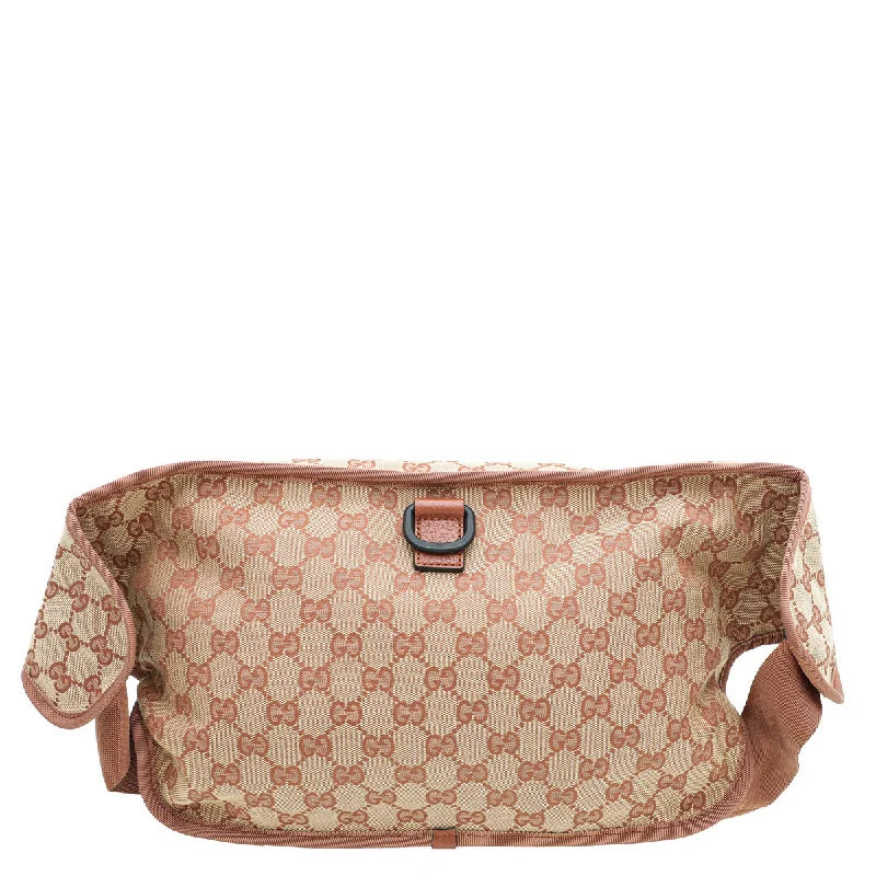 Women Gucci crossbody bags with a woven leather strapGucci Beige Ruggine X MLB GG LA Dodgers Convertible Belt Bag