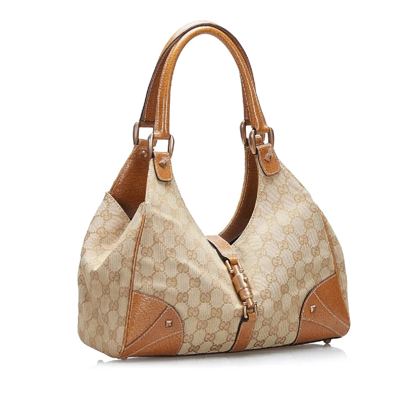 Medium - sized Women Gucci handbags for everyday useGucci GG Canvas Nailhead Jackie Bardot (SHG-LGilwa)