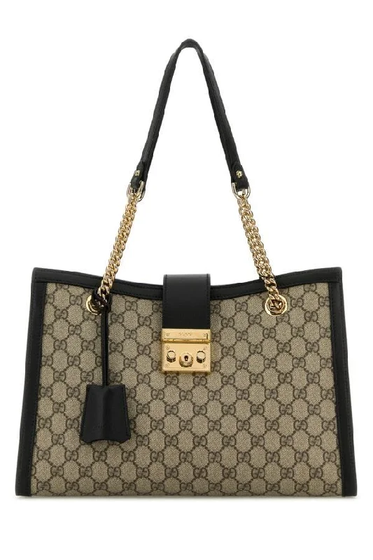 Ladies Gucci shoulder bags with a single - handle designGucci Women Gg Supreme Fabric Medium Padlock Shoulder Bag