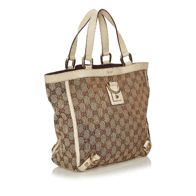 Women Gucci Sylvie bags featuring the signature web stripeGucci GG Canvas Abbey D-Ring Tote Bag (34880)