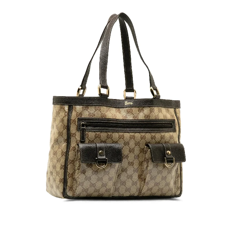 Small - sized Women Gucci shoulder bags for evening outingsGucci GG Canvas Abbey Pocket Tote (ZCIkk9)