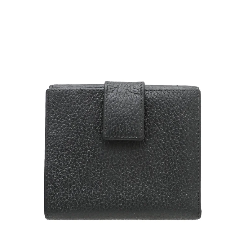 Women Gucci Sylvie bags with a leather - wrapped handleGucci Black GG Fremch Flap Wallet