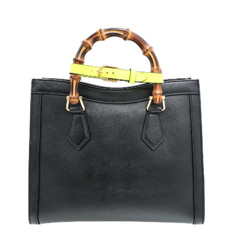 Women Gucci bags with a magnetic snap closure for easy accessGucci Black Diana Small Tote Bag