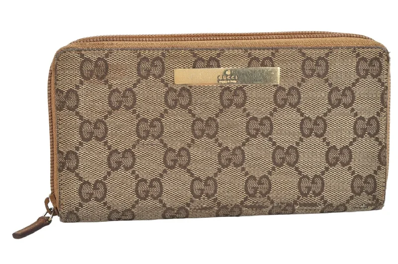 Gucci Dionysus bags for women with tiger - head claspsAuthentic GUCCI Vintage Long Wallet Purse GG Canvas Leather Brown Junk 3536K