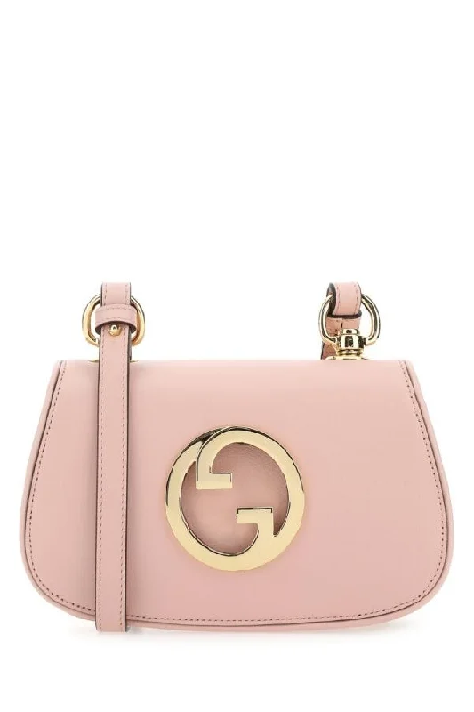 Women Gucci Sylvie bags with a monogram - embossed leatherGucci Women Pink Leather Gucci Blondie Crossbody Bag