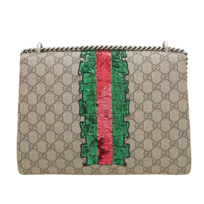 Gucci tote bags for women with a water - resistant coatingGucci Ebony Dionysus Sequins Lips Lightning Bag