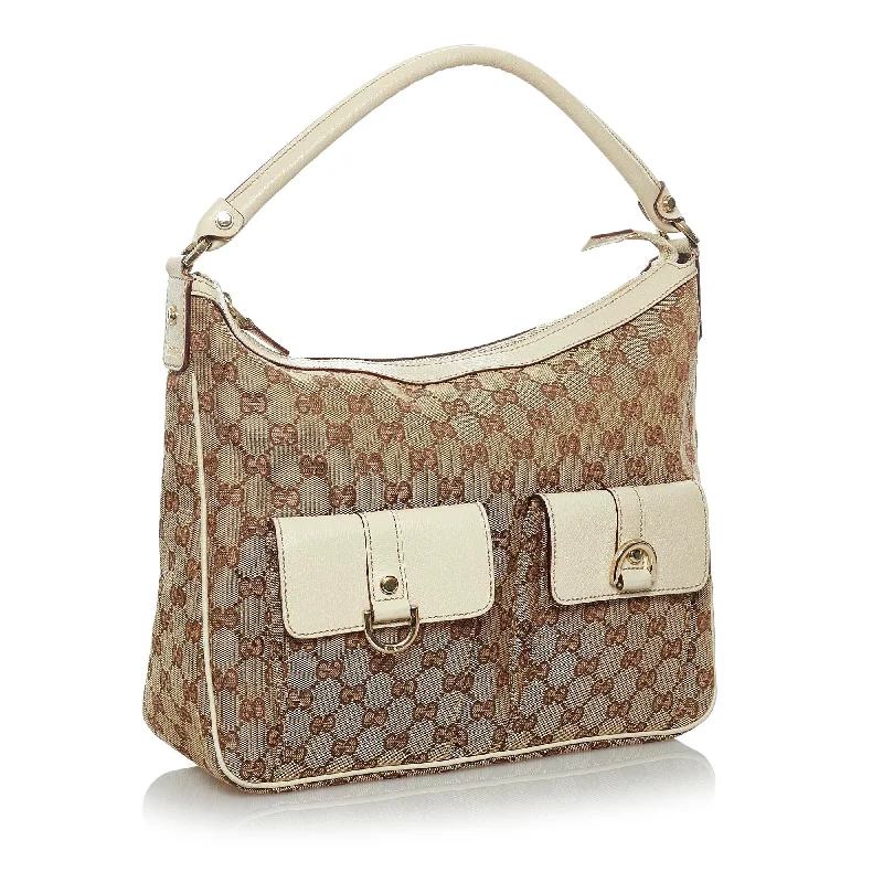 Women Gucci bags with a zippered interior pocketGucci GG Canvas Abbey Shoulder Bag (34172)