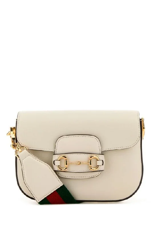 Gucci Marmont bags for women with gold - toned hardwareGucci Women Ivory Leather Mini Horsebit 1955 Shoulder Bag