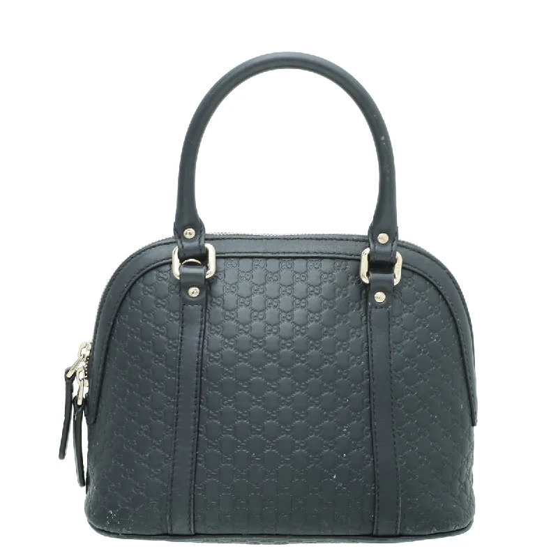 Ladies Gucci shoulder bags with a wide - width strapGucci Navy Blue Microguccissima Dome Satchel Mini Bag