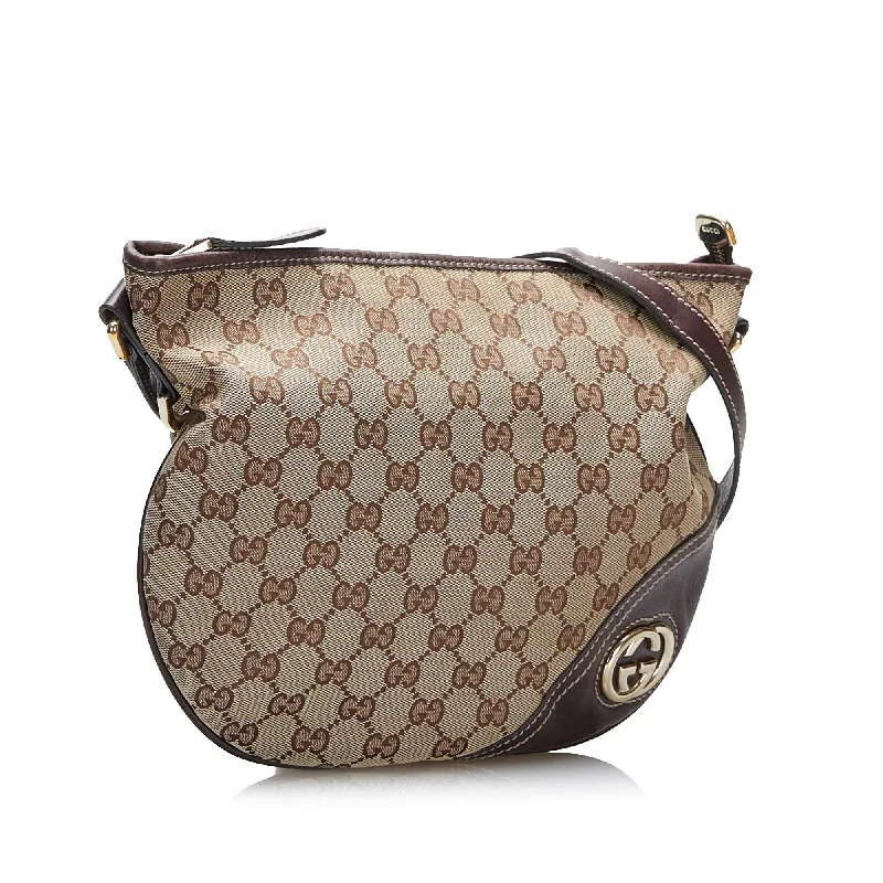 Women Gucci crossbody bags with a printed floral patternGucci GG Canvas Britt Crossbody (SHG-gC3R2B)