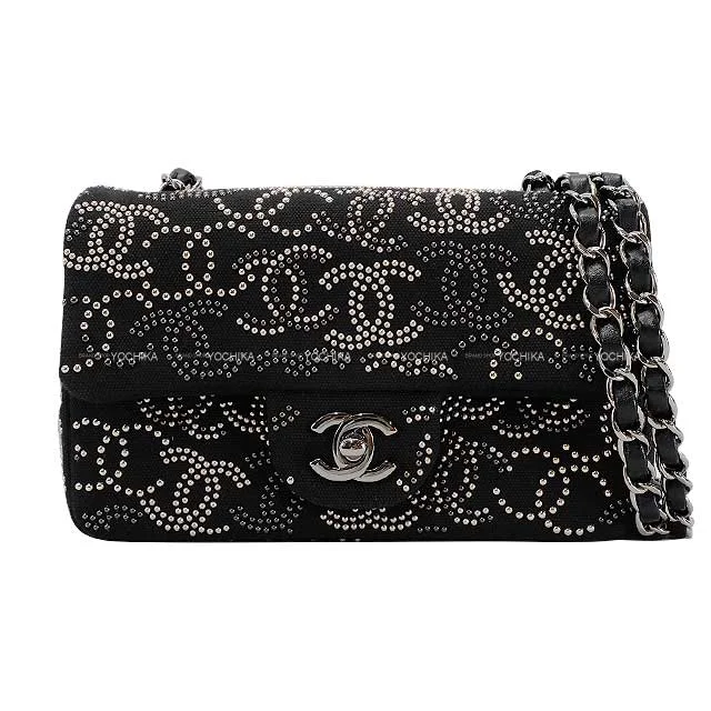 Chanel bags for the minimalist fashion2010AW Limited Paris Shanghai Collection CHANEL Chain wallet Noir (Black) Cotton Silver